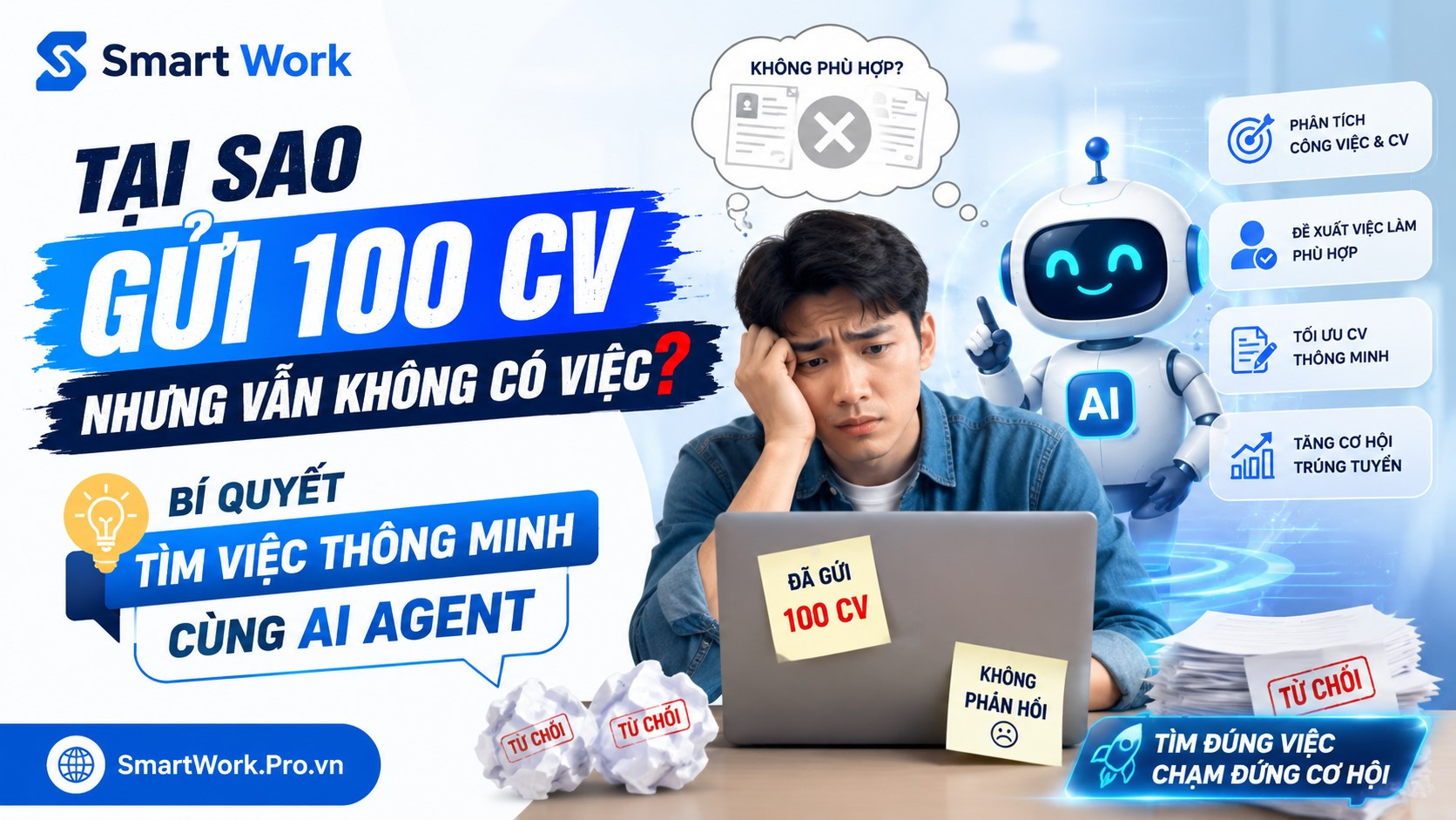 Tại Sao Gửi 100 CV Nhưng Vẫn Không Có Việc - Bí quyết tìm việc thông minh cùng AI Agent
